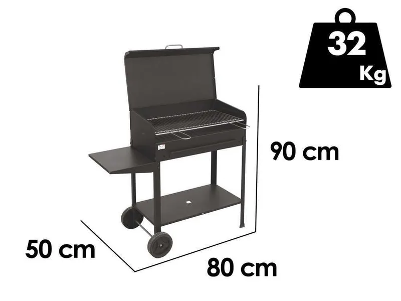 Mille Etna - Barbecue à charbon en fer artisanal - 77,5x47 cm