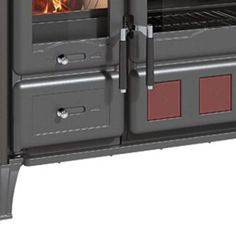 La Nordica GARDENIA XXL Céramique - Rouge bordeaux cuisinière à bois
