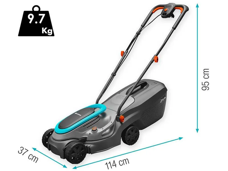 Gardena PowerMax 32/1200 - Tondeuse à gazon électrique - 1200W - Coupe de 32 cm