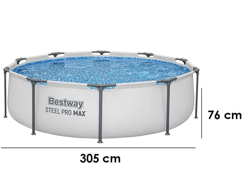 Bestway Steel Pro Max 56408 - Ø305x76 cm - Piscine ronde + pompe de filtration 16 W