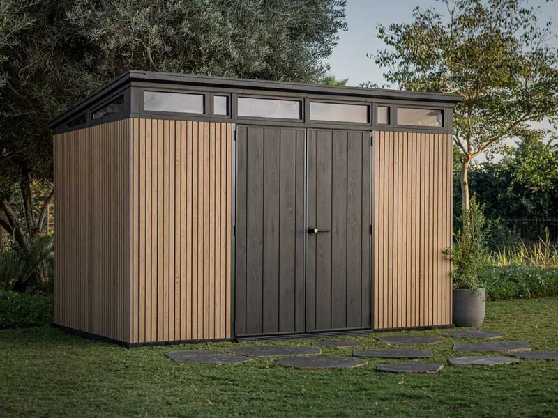 Keter Signature Venetian 11x7 - Abri de jardin - Avec porte à double battant - 340x218x226 cm