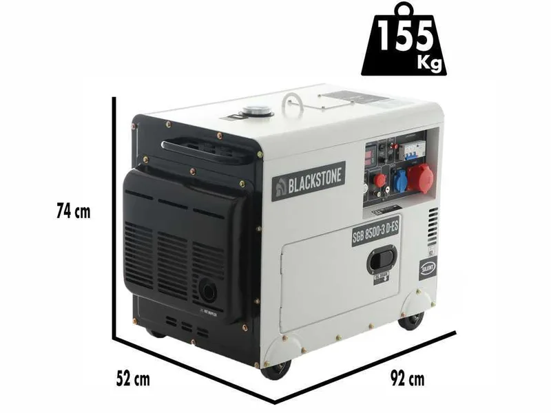 Blackstone SGB 8500-3 D-ES - Groupe électrogène diesel Triphasé - 6.3 kw - Tableau ATS inclus