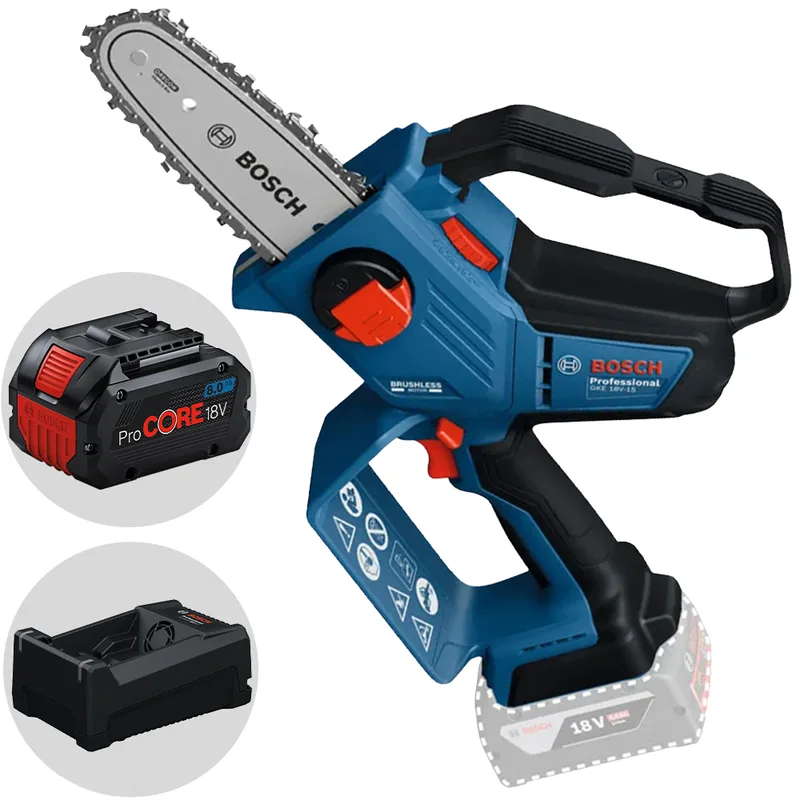 Bosch Professional GKE 18V‑15 - Élagueuse manuelle à batterie 18V 8Ah + Chargeur rapide