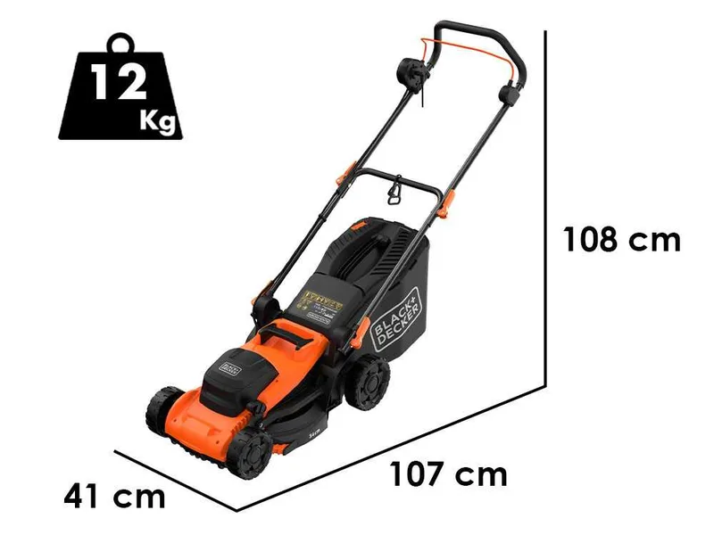 Black & Decker BEMWP340-QS - Tondeuse à gazon électrique - 1400 W - Coupe 34 cm