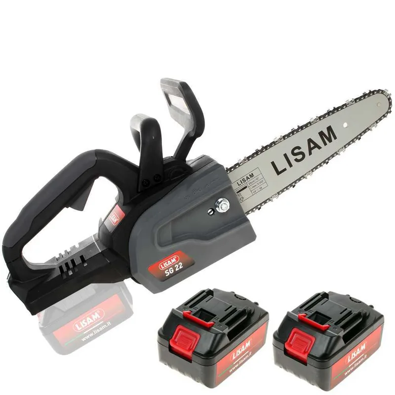 LISAM SG 22 - Tronçonneuse à batterie 2 x 18 V 2 Ah - Guide 25 cm