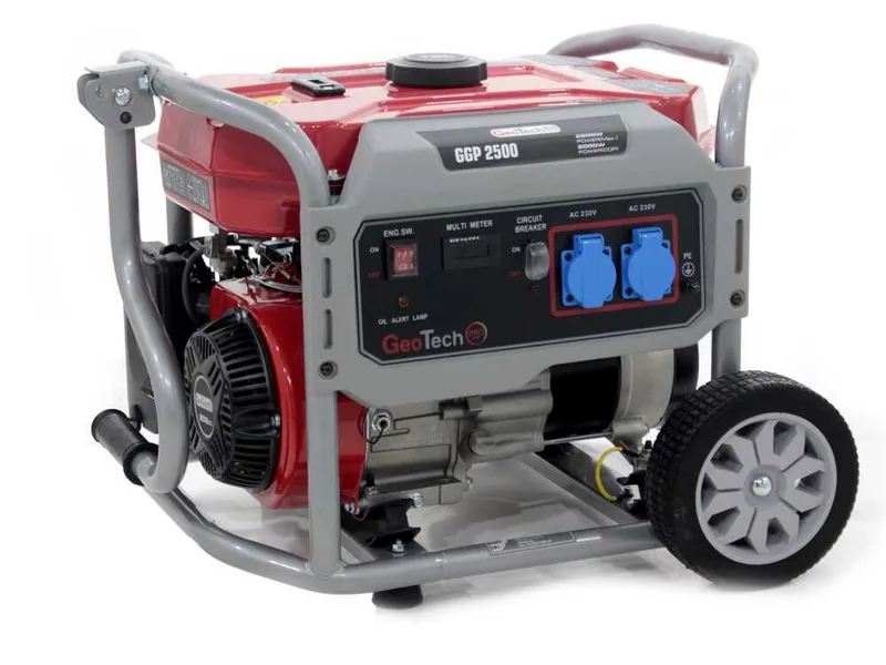 GeoTech Pro GGP 2500 - Groupe électrogène sur chariot avec AVR 2.2 kW - Continue 2 kw Monophasé