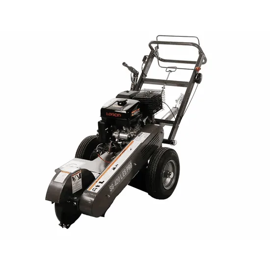 BlackStone SG 420 L ES PRO - Rogneuse de souches - Moteur Loncin de 420 cm3 - Disque de coupe avec 8 marteaux en carbure de tungstène