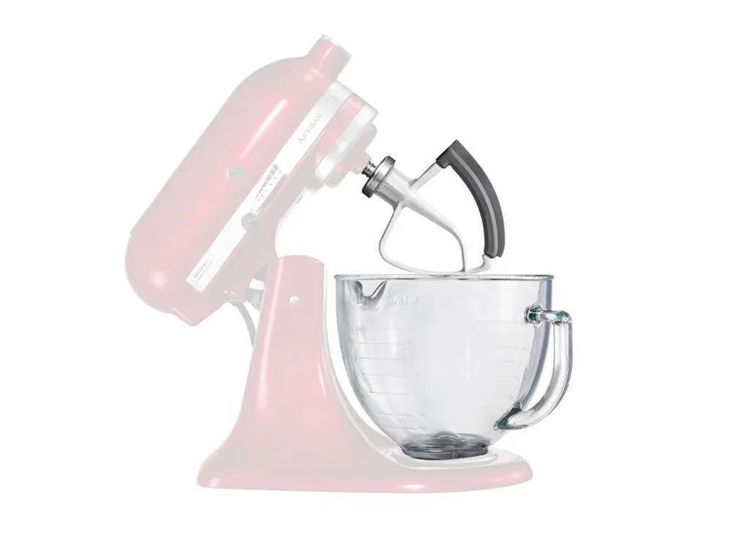 KitchenAid 5KFE5T - Fouet plat avec bord en silicone blanc