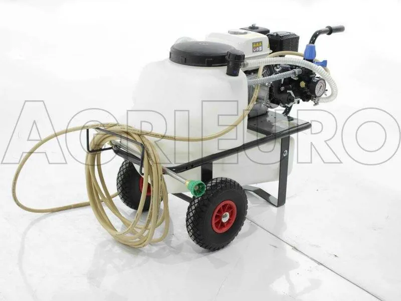 Groupe motopompe de pulvérisation Comet MC 25 - Honda GP 160 et chariot avec cuve 55 L