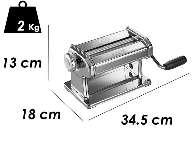 Marcato Atlas 150 Roller - Laminoir - Machine à pâtes manuelle en INOX