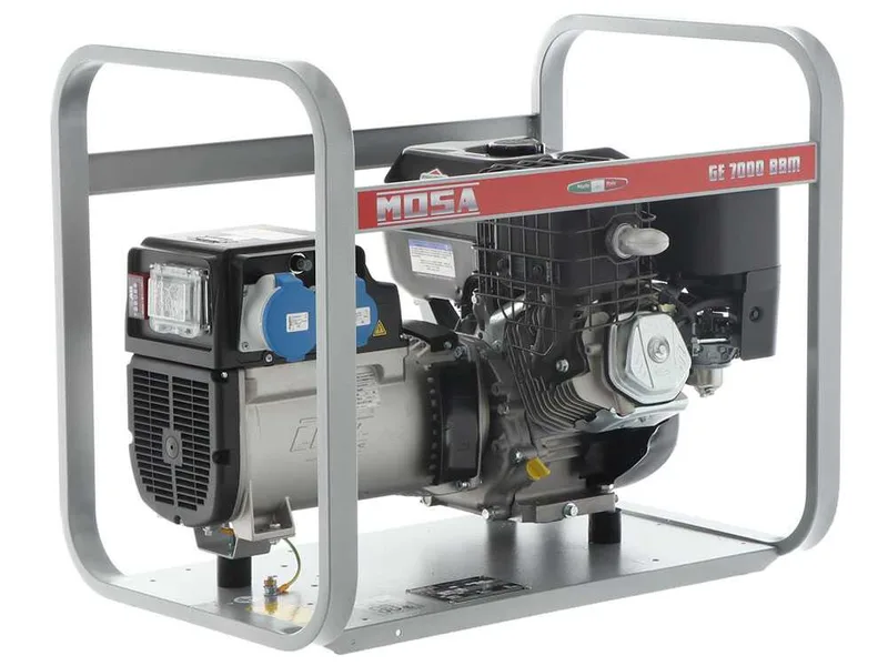 MOSA GE 7000 BBM AVR - Groupe électrogène à essence avec AVR 6 kW - Continue 5 kW Monophasé - Moteur B&S XR2100