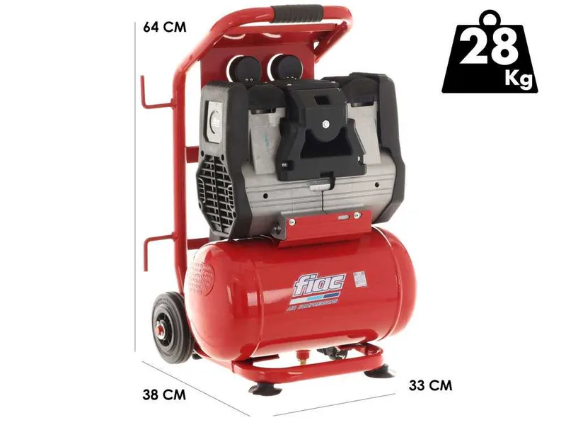 Fiac Magnum XS258 - Compresseur d'air électrique monophasé insonorisé, oil-less - Moteur 2 CV - 10 L