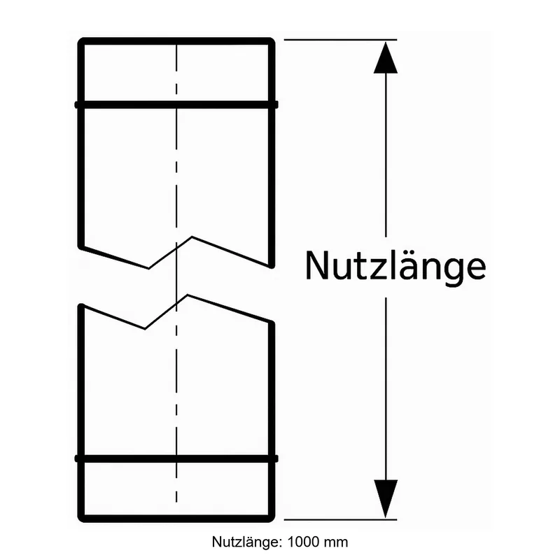 Schiedel PRIMA PLUS élément de tube 1000mm Ø130 mm avec double manchon simple paroi mat