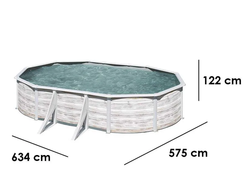 Gre Finlandia Ovale 610x375x120cm - Piscine hors-sol en acier