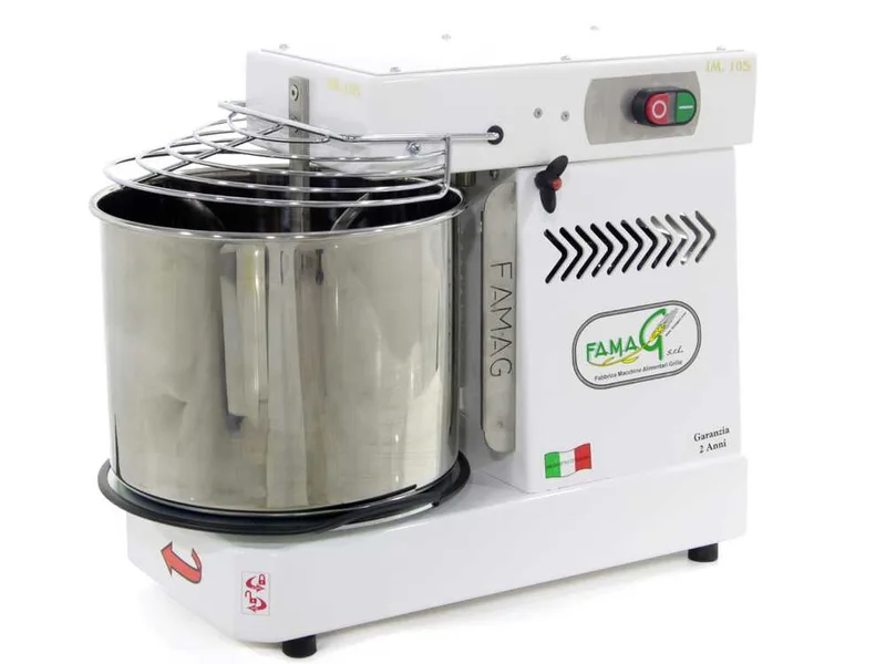 Pétrin à spirale Famag IM 10-S monophasé avec tête basculante - 10 KG