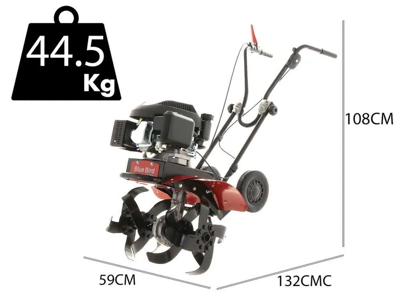 Blue Bird MZ 32640 - Motobineuse à essence 5,5 CV - Moteur Loncin de 159 cm3