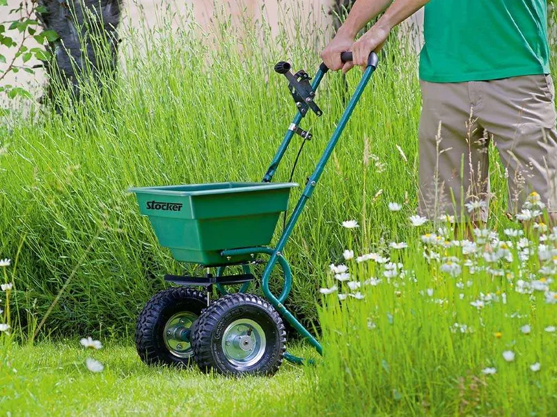 Stocker 3914 - Semoir à poussée manuelle - Épandeur d'engrais - Capacité 25 l
