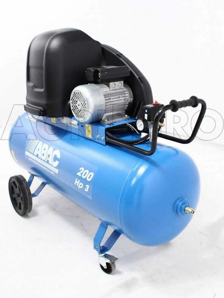 Abac silent A39B 200 CM3 - Compresseur d'air électrique monophasé par courroie silencieux - Moteur 3 CV - 200 L