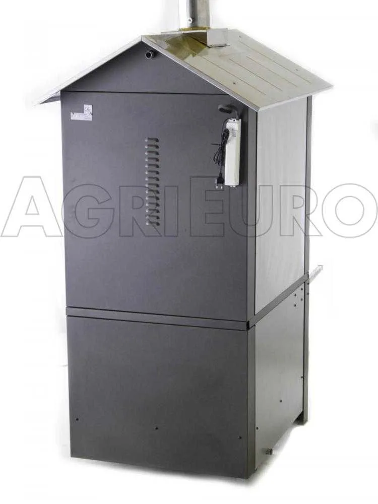 AgriEuro Medius 80 EXT - Four à bois en acier d'extérieur - Ventilé - Toit et parois inox - Inox