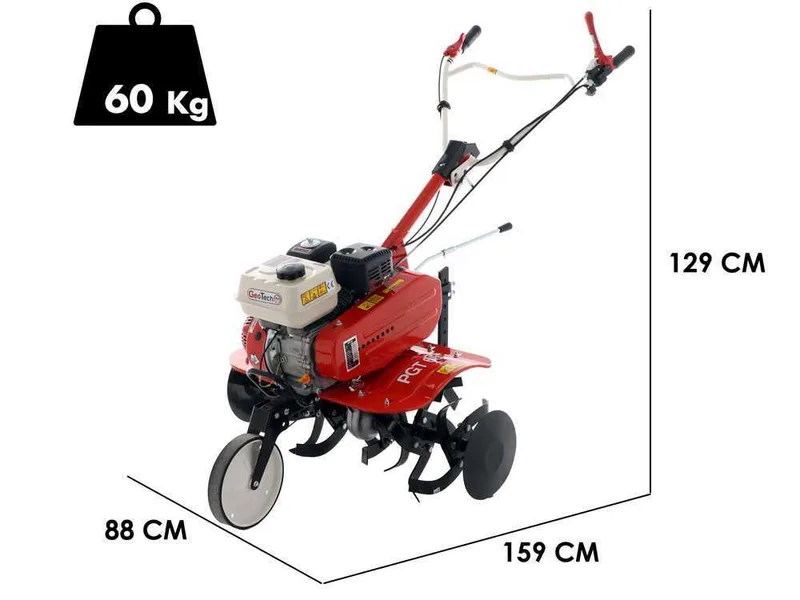 GeoTech Pro PGT680 - Motobineuse à essence 7 CV - Moteur de 208 cm³