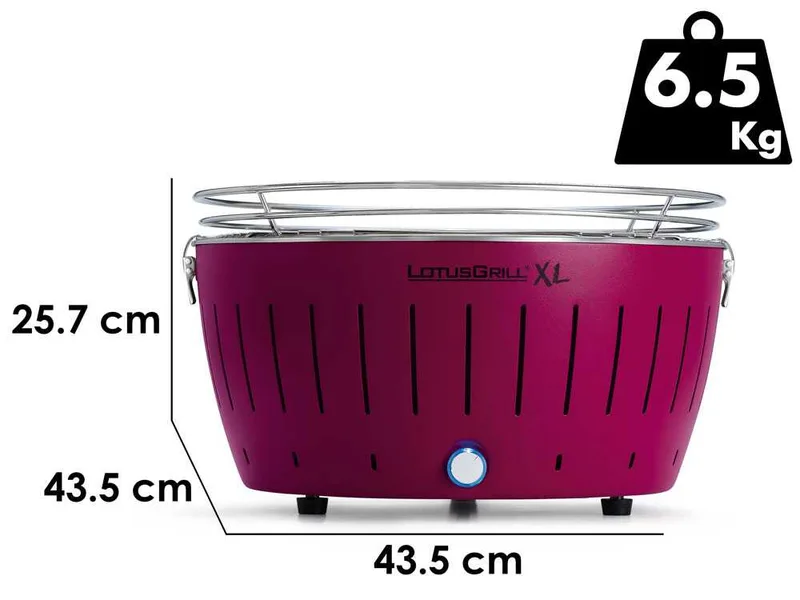 LotusGrill LG G435 U PU - Barbecue portable pour l'extérieur XL - Coque violette