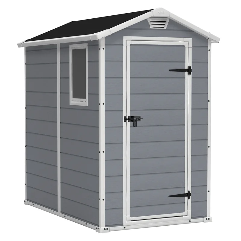 Keter Manor gris - Abri de jardin - Avec fenêtre latérale - 130x192x198 cm