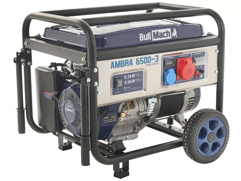 BullMach AMBRA 6500-3 - Groupe électrogène 5.5 Kw triphasé - Version à chariot