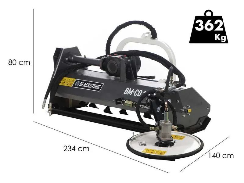 BlackStone BM-CD 160 - Broyeur sur tracteur - Disque interfilaire - Série Médium - Déport hydraulique