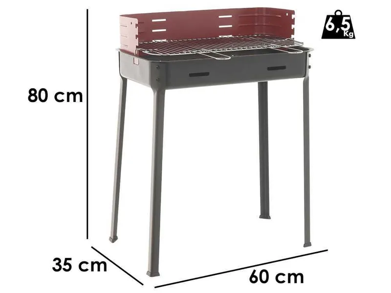 Mille Flavia s/r 55 - Barbecue à charbon en fer artisanal - 55,5x29,5 cm