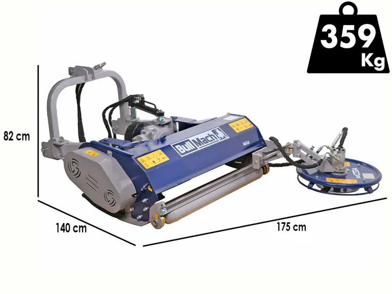 BullMach MAIA 155 SH - Broyeur pour tracteur avec disque interfilaire - Série médium - Déport hydraulique