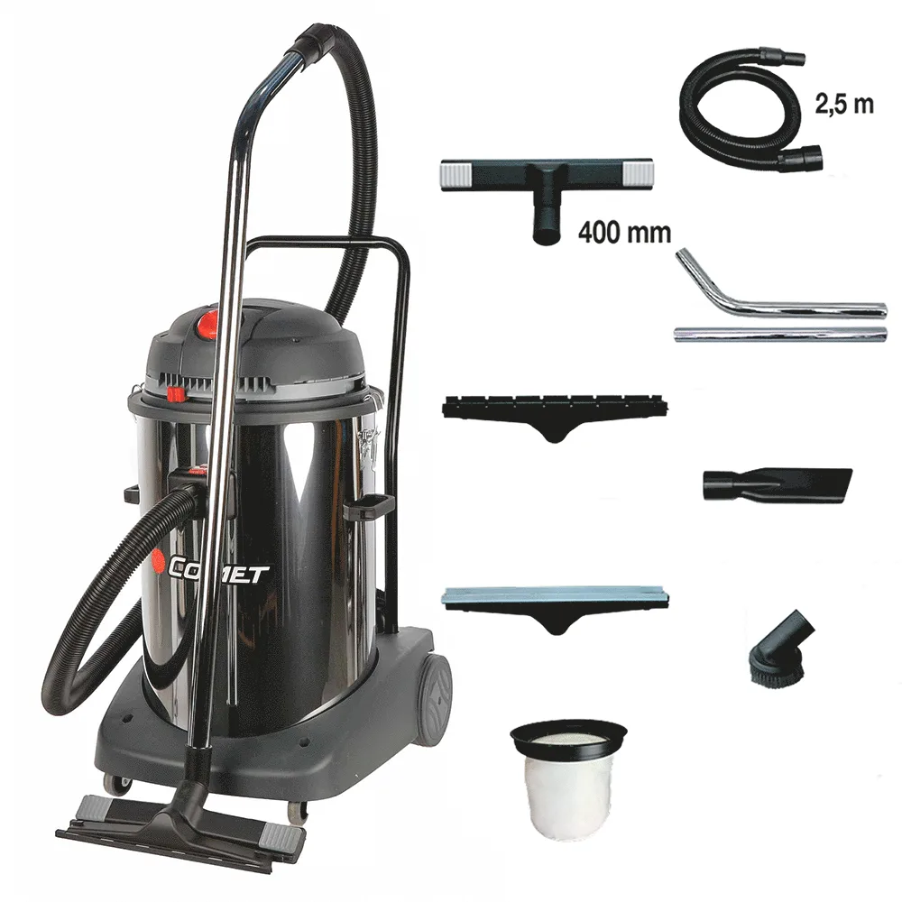 Comet CVP 278 X - Aspirateur bidon multifonctions - 78 litres - Poussières et Liquides - INOX