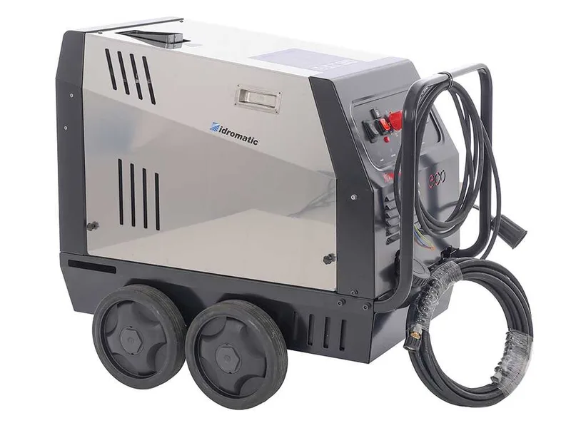Idromatic Eco 120.11 - Nettoyeur haute pression professionnel à eau chaude - 130 bar - 660 L/h - Monophasé