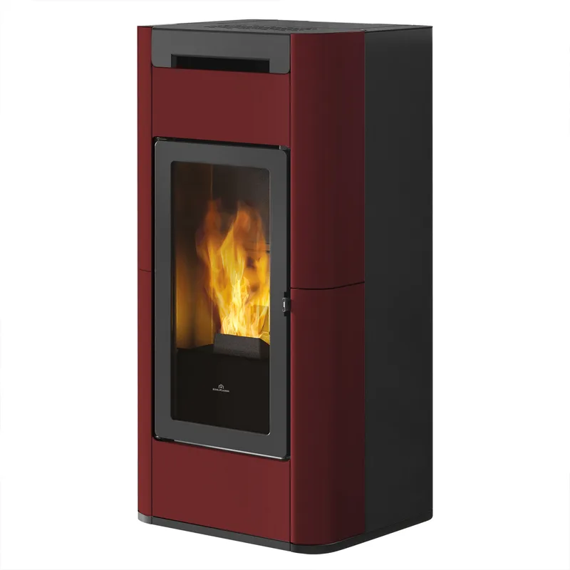 Edilkamin Tera H 30 EVO poêle à granulés bouilleur céramique Bordeaux incl. Kit R-FX