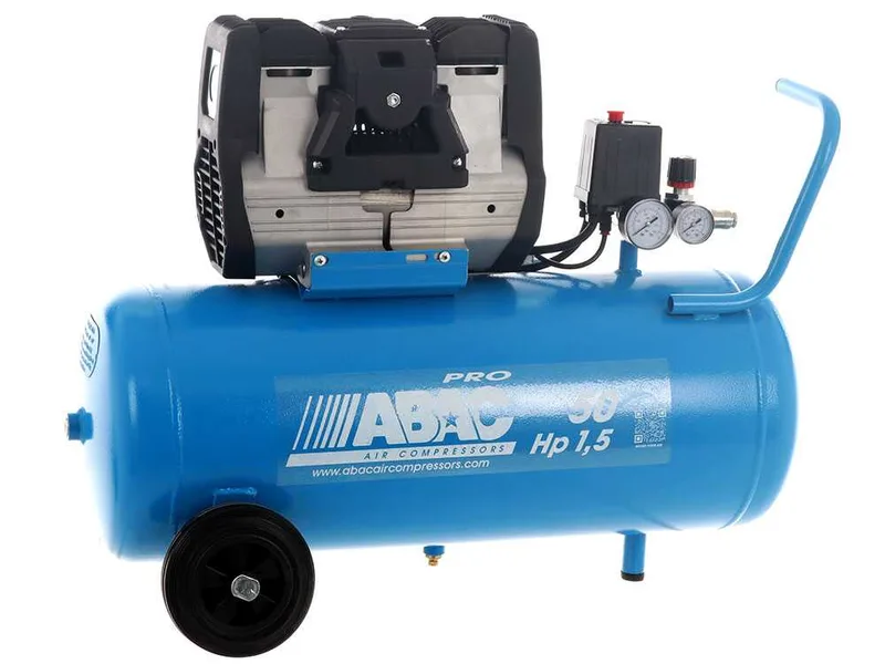 Abac montecarlo OS15P - Compresseur d'air électrique monophasé silencieux, sans huile - Moteur 1,5 CV - 50 litres