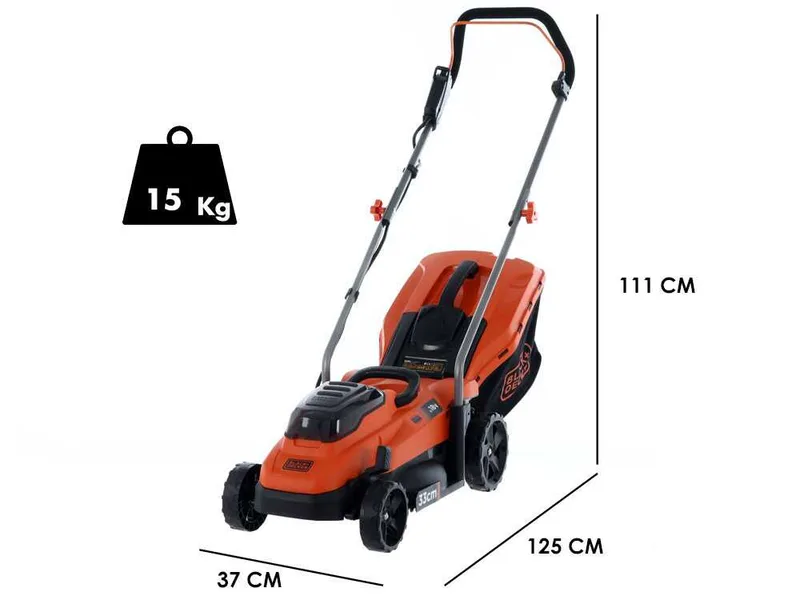 Tondeuse à gazon électrique à batterie black & decker BCMW3318N-XJ - batteries et chargeur non inclus - il A besoin de 2 batteries de 18V