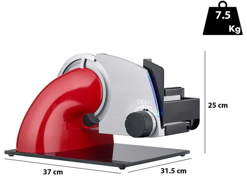 Graef SKS Line 700 Rouge - Trancheuse à pont avec lame de 170 mm - Éclairage LED