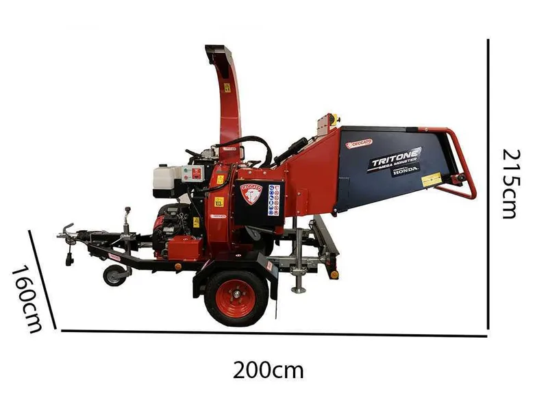 Ceccato Tritone Mega Monster - Broyeur thermique professionnel avec châssis sur roues - Moteur Honda GX690