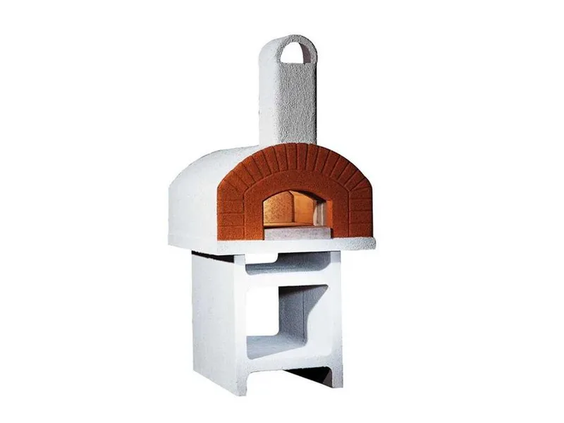 Linea VZ Portici - Four à bois d'extérieur avec base en ciment - Avec chambre de cuisson 72x70 cm