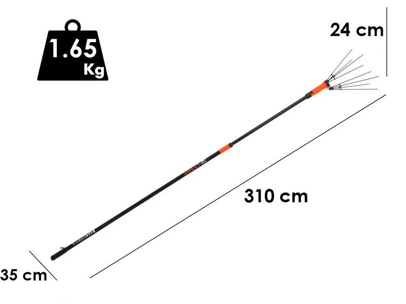 Jolly V12 BASE - Peigne vibreur à batterie - Perche télescopique 170-310cm