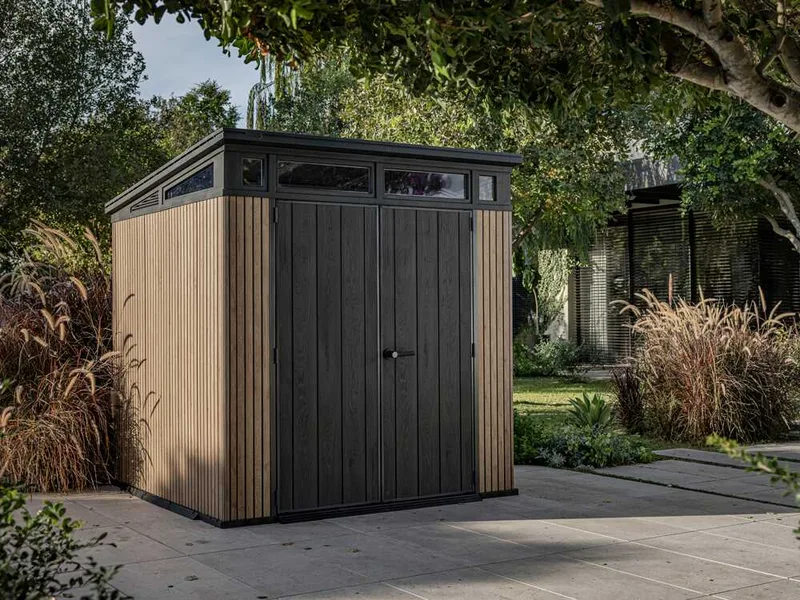 Keter Signature Venetian 7x7 - Abri de jardin - Avec porte à double battant - 214x218x226 cm