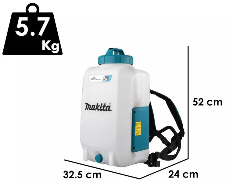 Makita DUS158Z - Pulvérisateur dorsal à batterie 18 V - 3 Ah