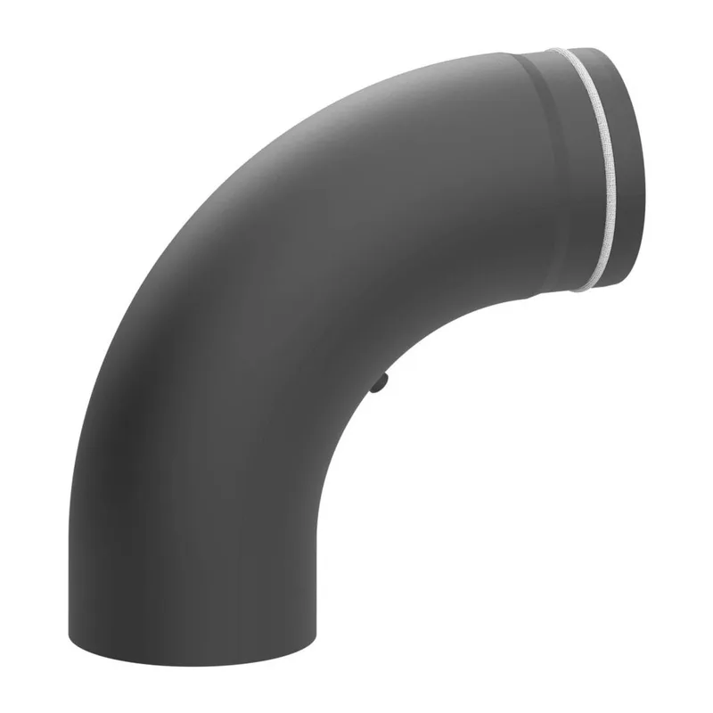 Raik coude LS diamètre 150/90° 2,00mm rétréci lisse avec porte intégrée gris