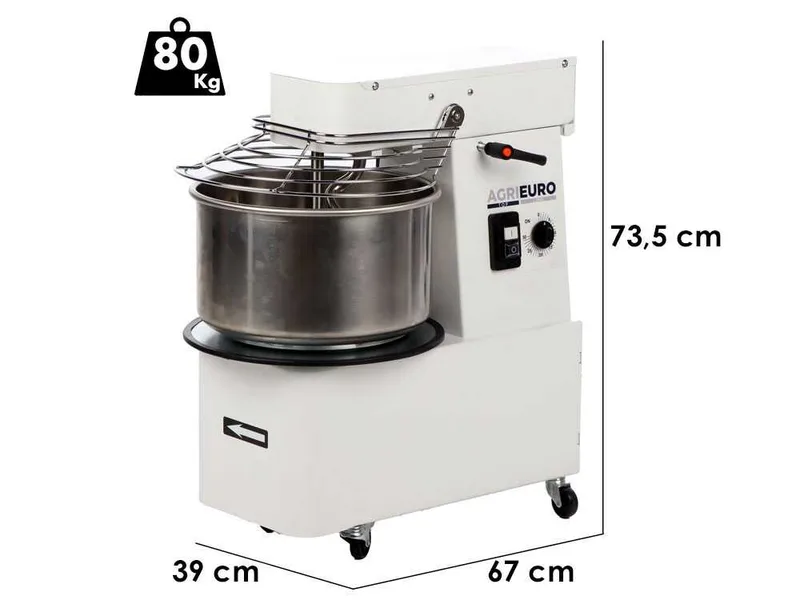 Mixer 2000 T Deluxe - Pétrin à spirale tête relevable - Capacité 16Kg - Triphasé