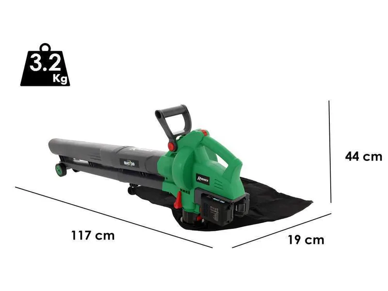 Ribimex PRBAT20-ASBSB - Souffleur aspirateur à batterie