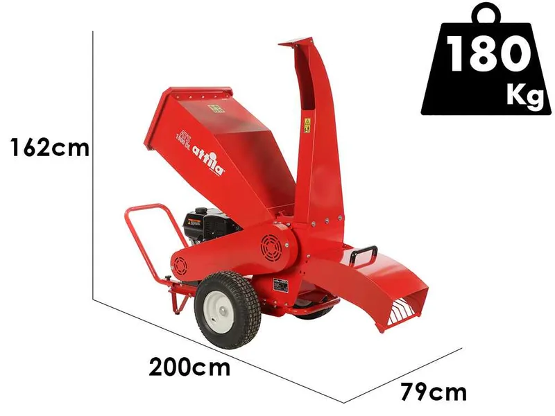 Attila ATS 1300 DL – Broyeur de végétaux thermique – Moteur essence Loncin 420 cm³ – Double configuration d’éjection