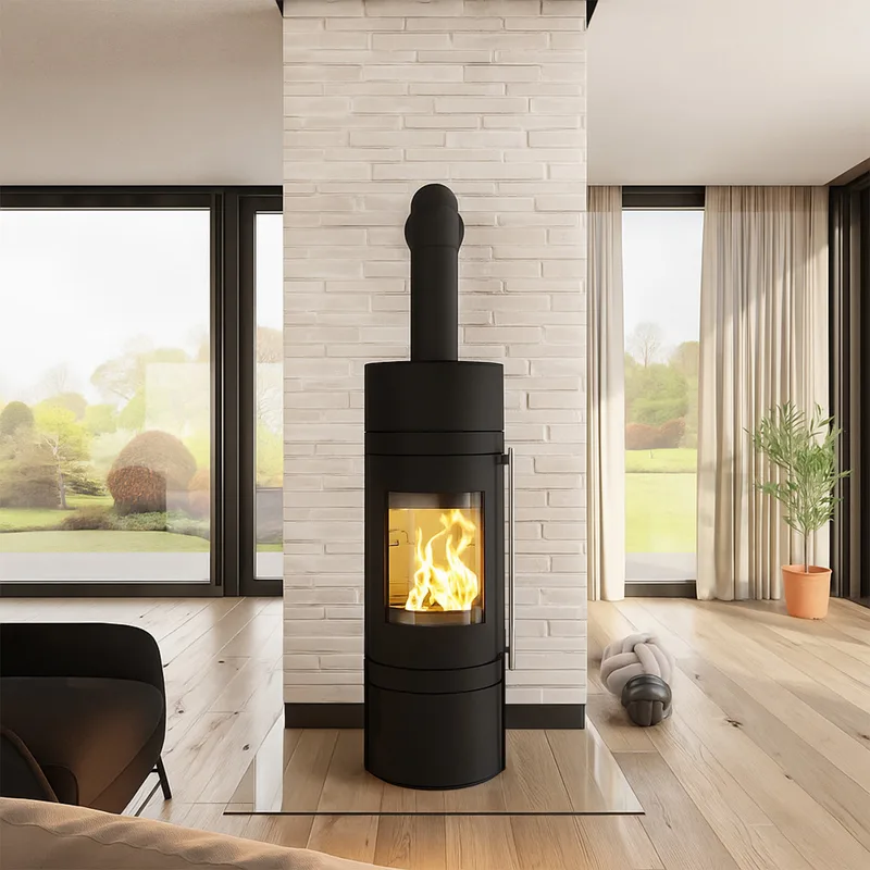 Haas+Sohn MENTON RLU poêle à bois sans socle en bois noir profond