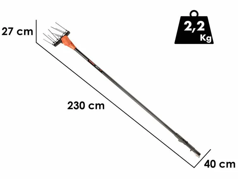 Bahco BCL51 12V - Peigne vibreur électrique à batterie - Perche fixe en aluminium + Rallonge - 230 + 100cm