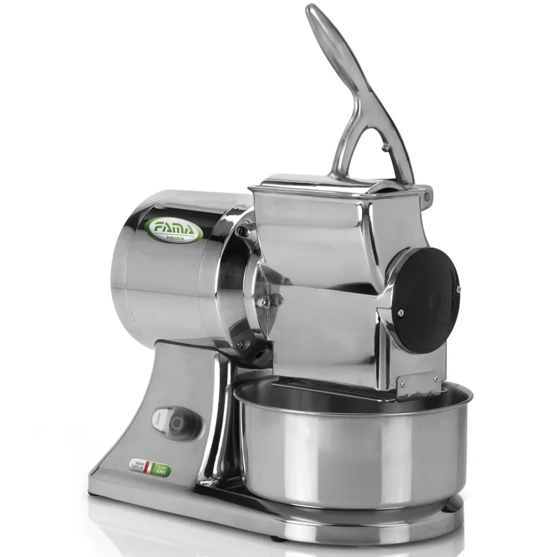FAMA GS - Râpe électrique professionnelle - Corps en aluminium poli - triphasé - 400V / 1CV
