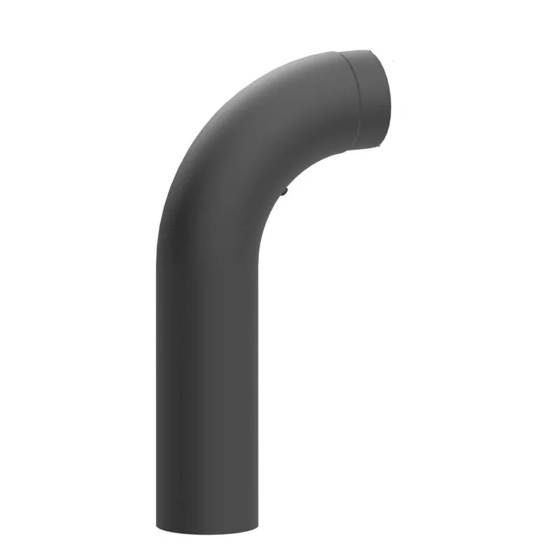 Raik coude LS diamètre 150/90° 2,00mm lisse 700/450 avec porte intégrée gris