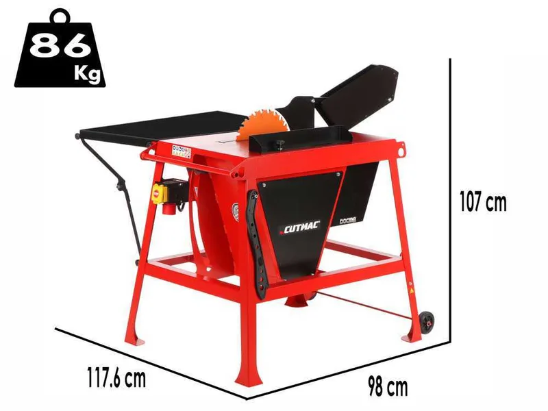 Docma Cutmac BSF315 - Scie à bûche avec plan de travail - 400V